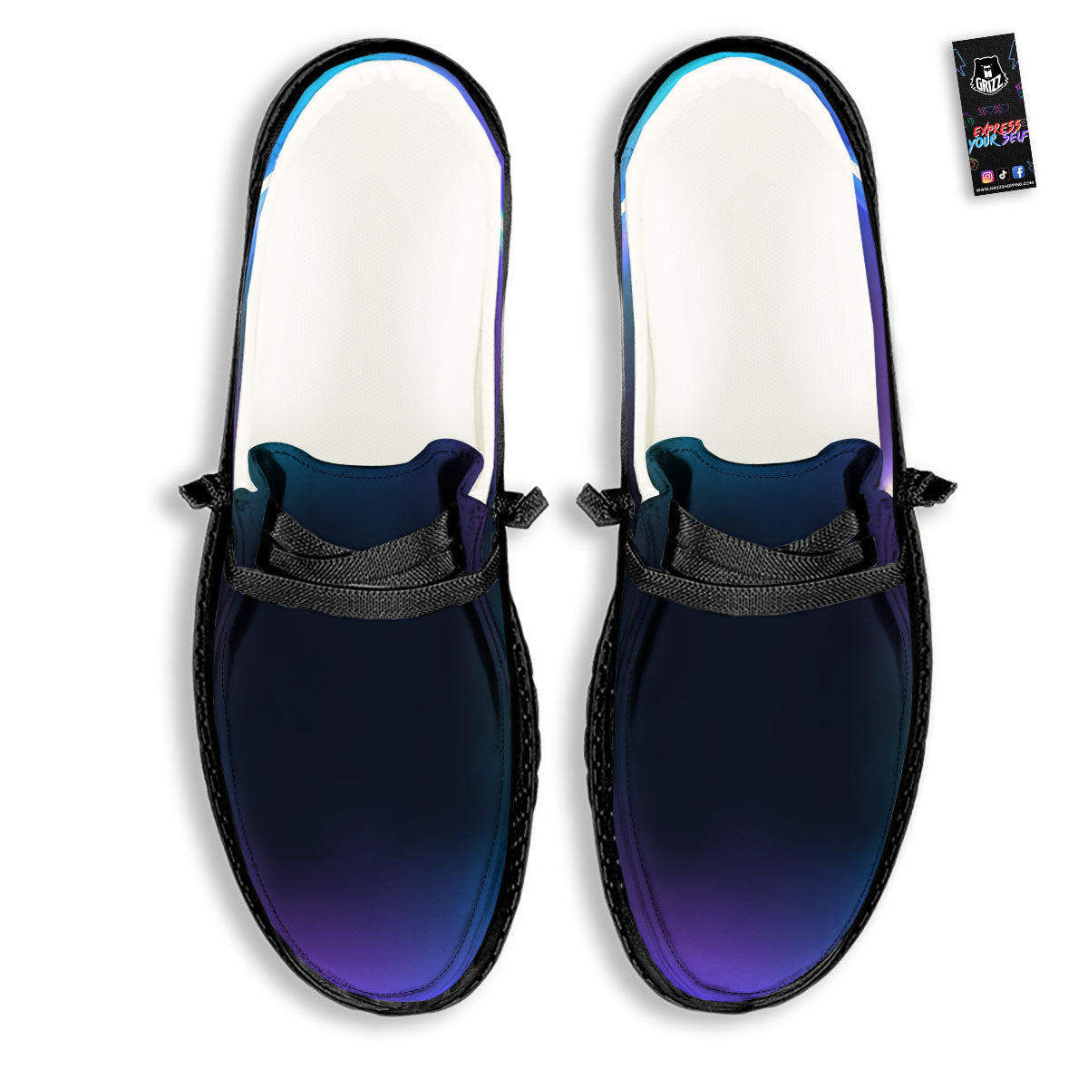 Bubble Rave Print Black Loafers-grizzshop