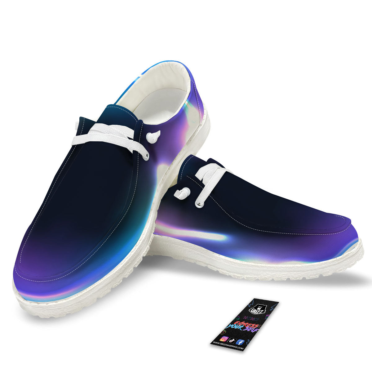 Bubble Rave Print Black Loafers-grizzshop
