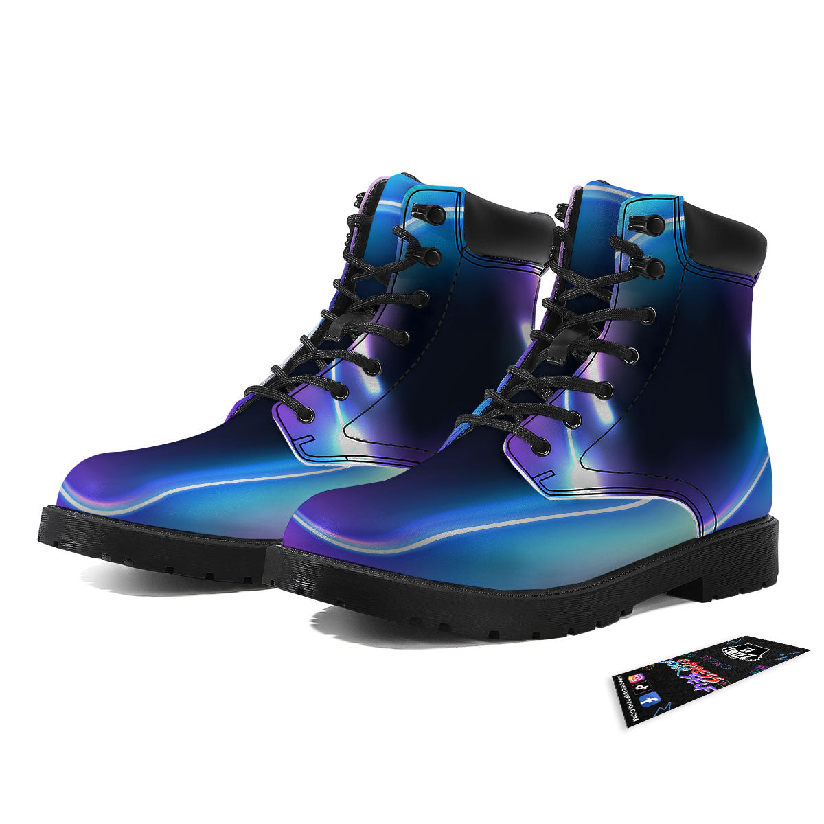 Bubble Rave Print Boots-grizzshop