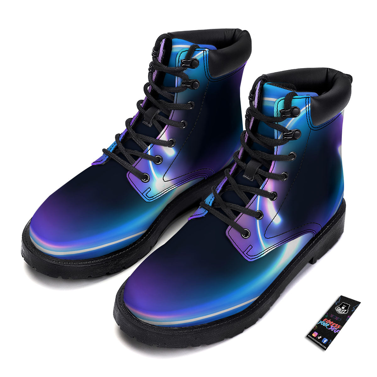 Bubble Rave Print Boots-grizzshop