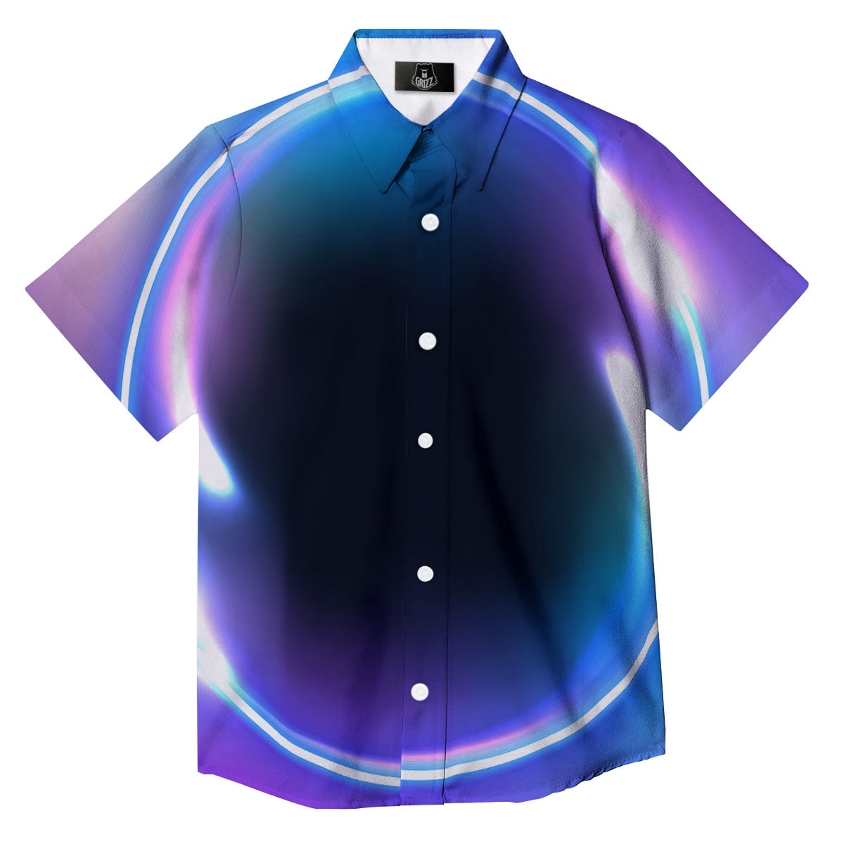Bubble Rave Print Button Up Shirt-grizzshop