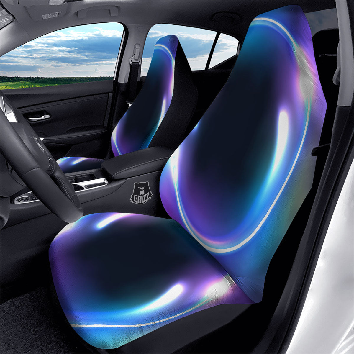Bubble Rave Print Car Seat Covers-grizzshop