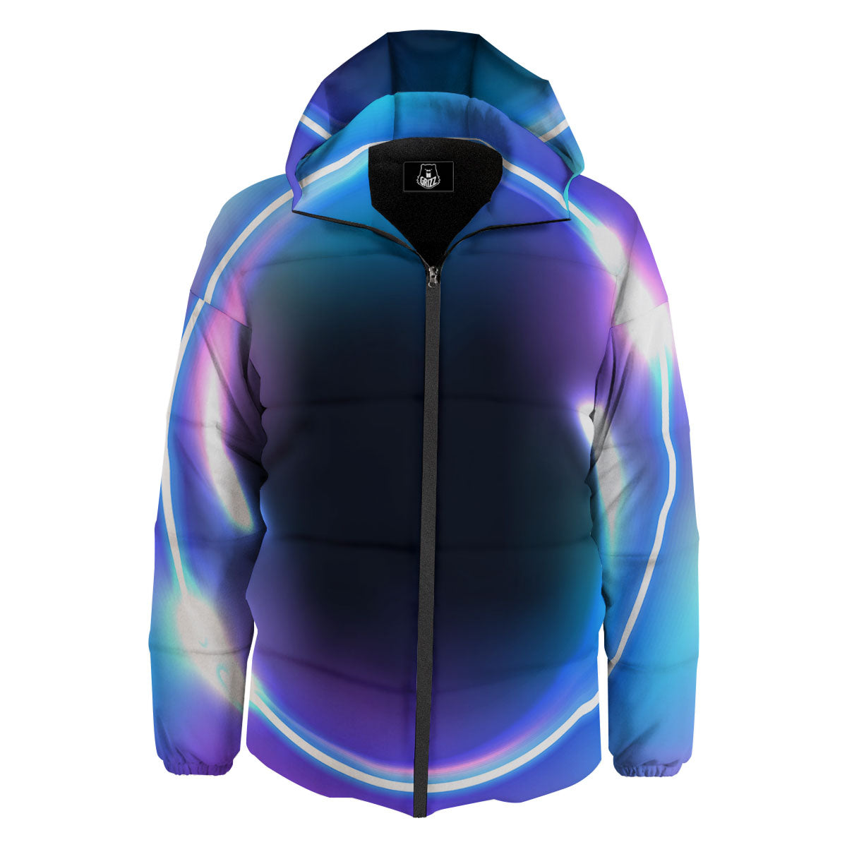Bubble Rave Print Down Jacket-grizzshop