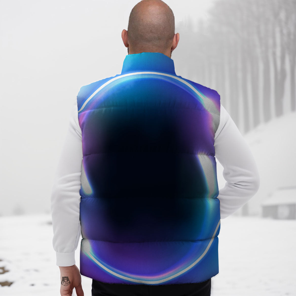 Bubble Rave Print Down Vest