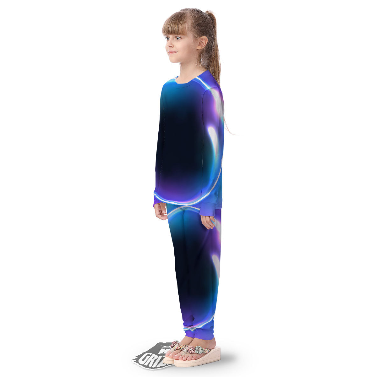 Bubble Rave Print Kid's Pajamas-grizzshop