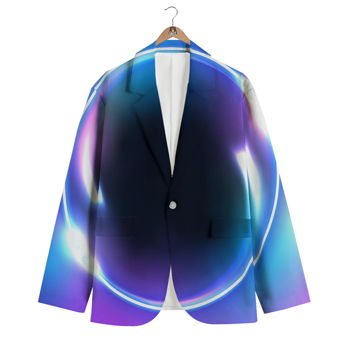 Bubble Rave Print Men's Blazer-grizzshop