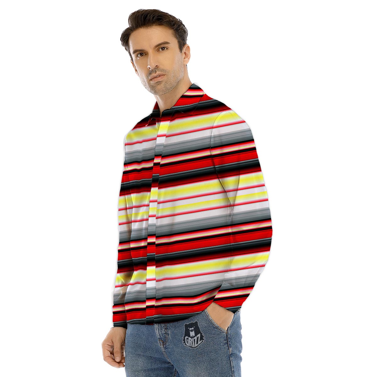 Bubble Rave Print Men's Dress Shirts-grizzshop
