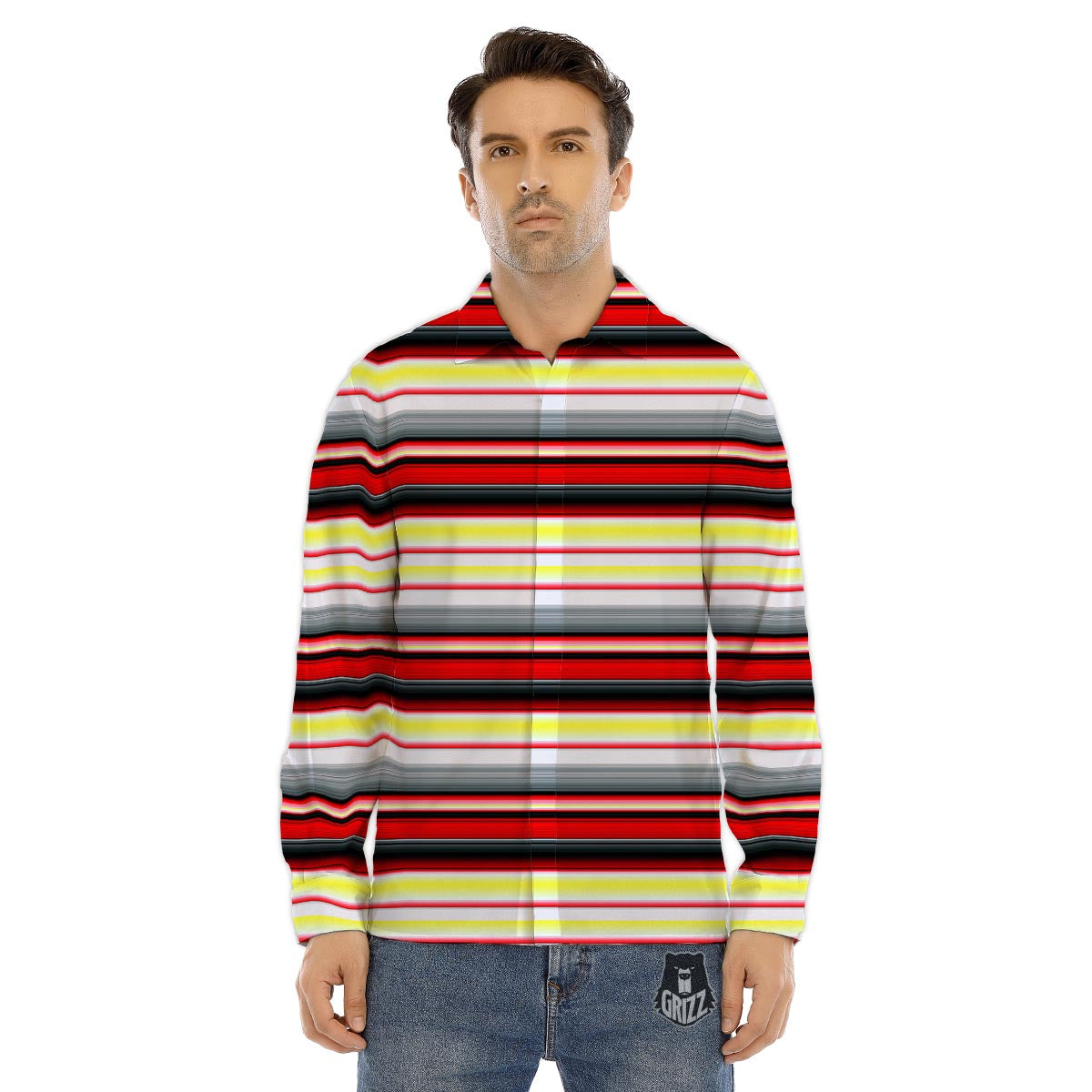 Bubble Rave Print Men's Dress Shirts-grizzshop