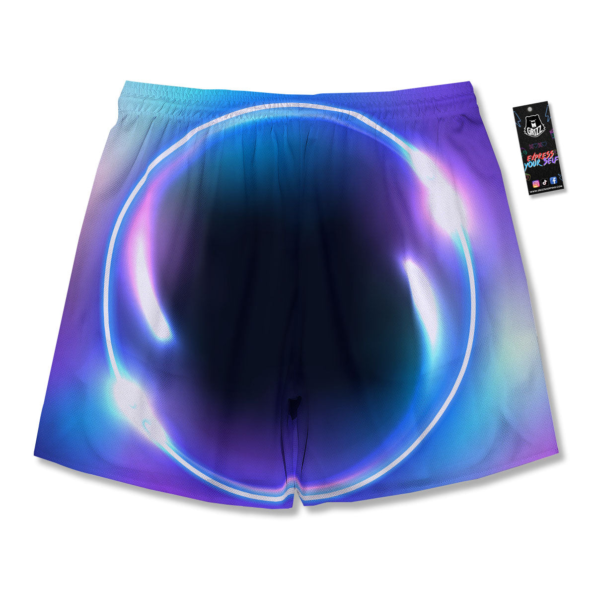 Bubble Rave Print Men's Running Shorts-grizzshop