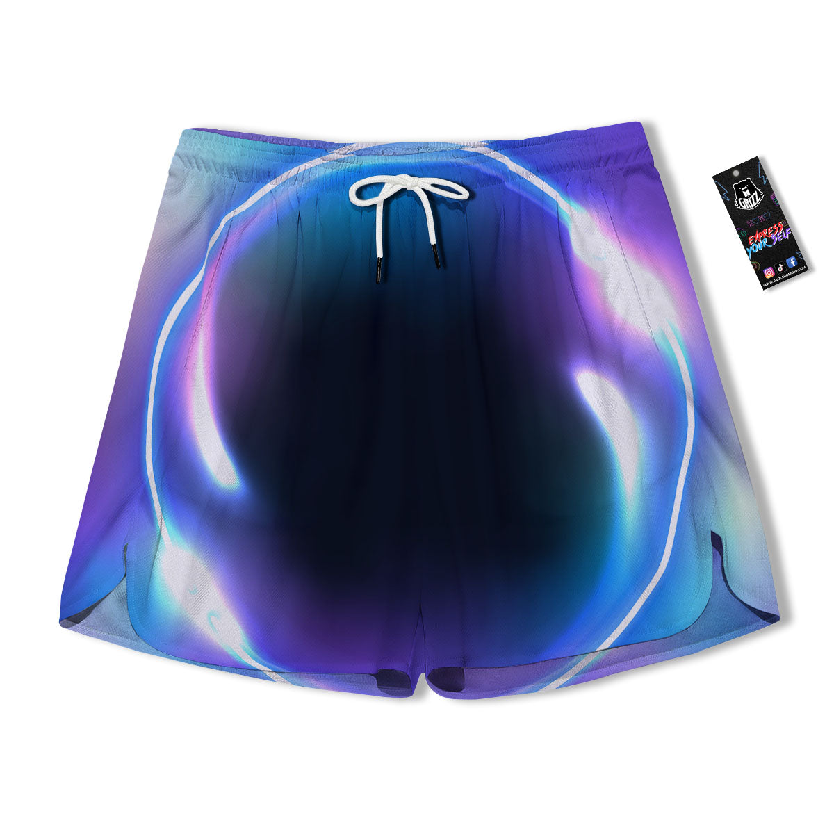 Bubble Rave Print Men's Running Shorts-grizzshop