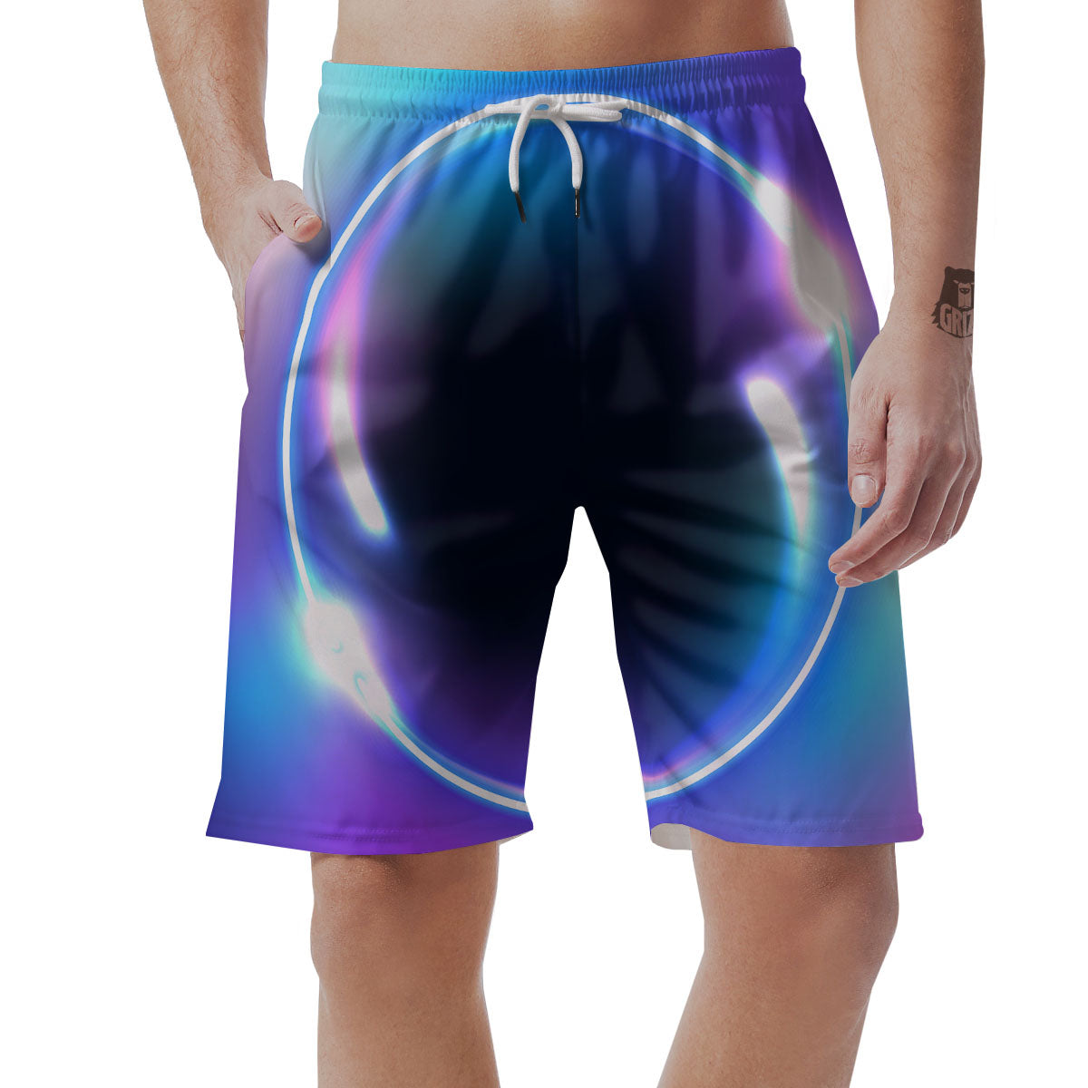 Bubble Rave Print Men's Shorts-grizzshop