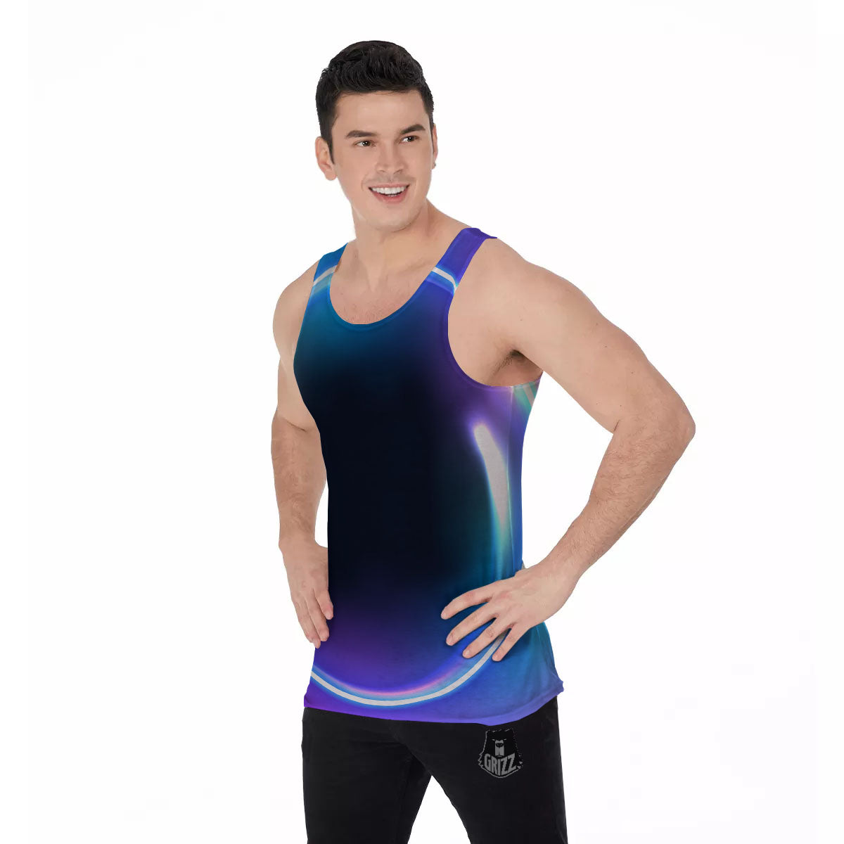 Bubble Rave Print Men's Tank Top-grizzshop