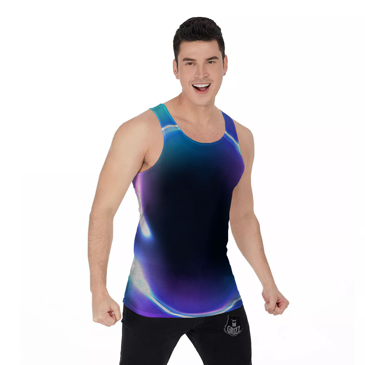 Bubble Rave Print Men's Tank Top-grizzshop