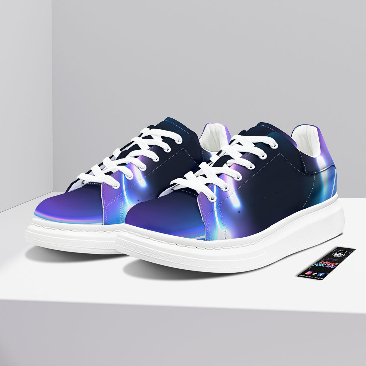 Bubble Rave Print Platform Shoes-grizzshop