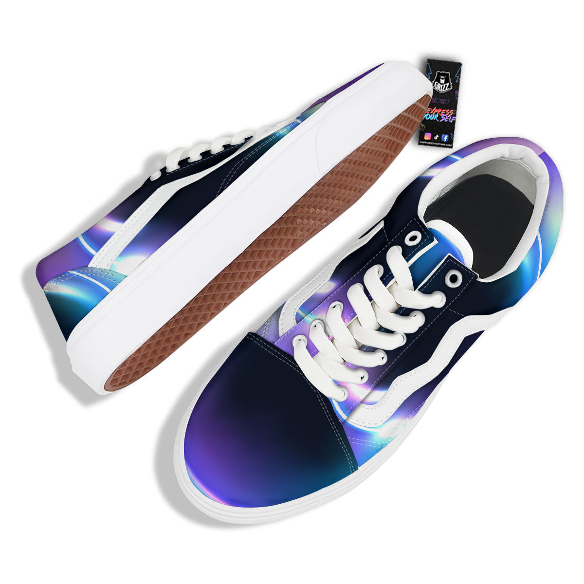 Bubble Rave Print Skate Shoes-grizzshop