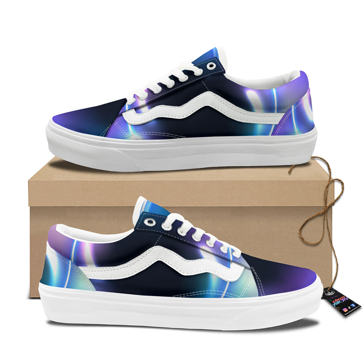 Bubble Rave Print Skate Shoes-grizzshop