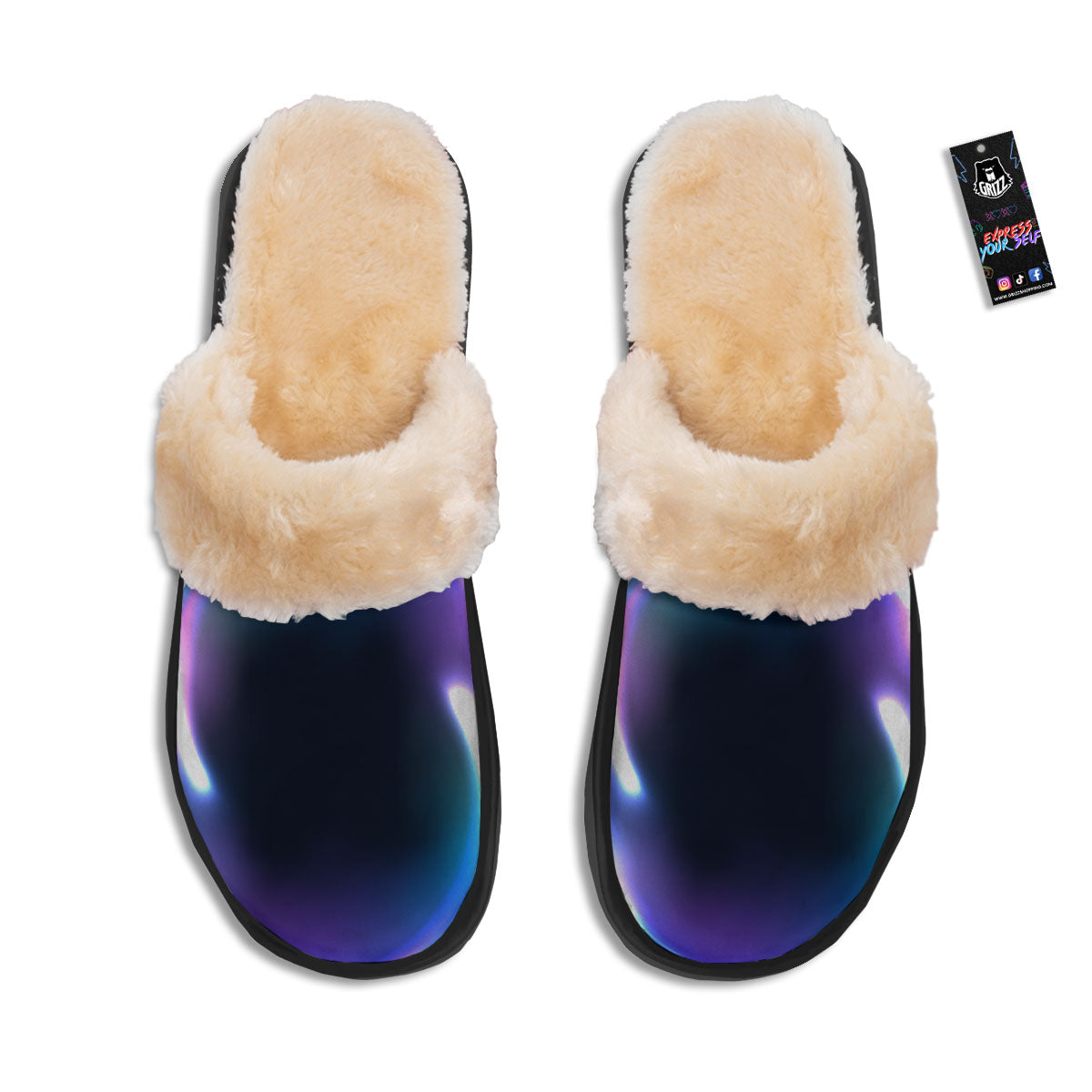 Bubble Rave Print Slippers-grizzshop