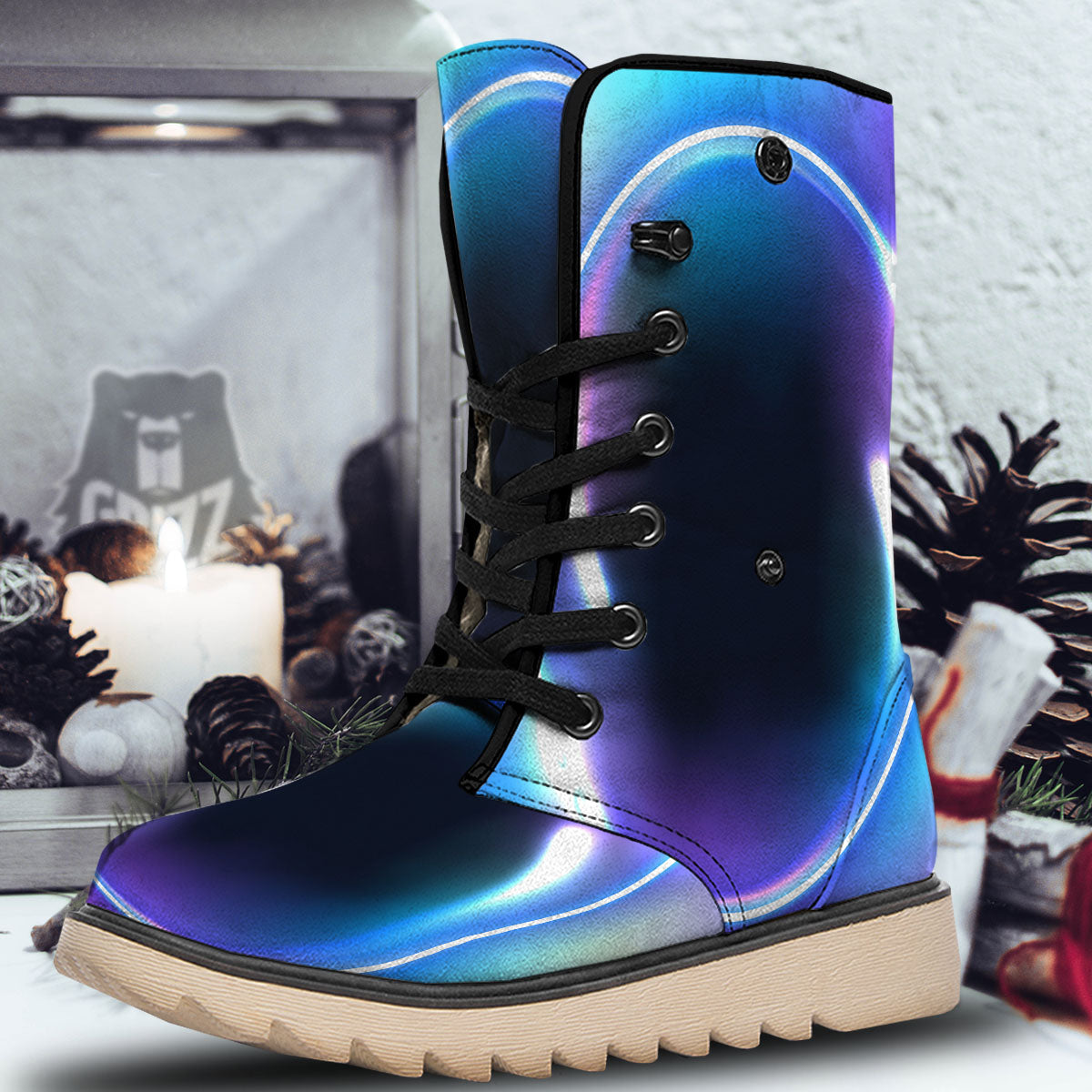Bubble Rave Print Snow Boots-grizzshop