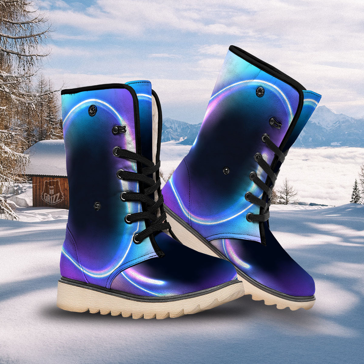 Bubble Rave Print Snow Boots-grizzshop