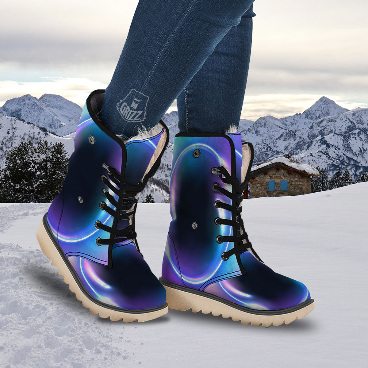 Bubble Rave Print Snow Boots-grizzshop