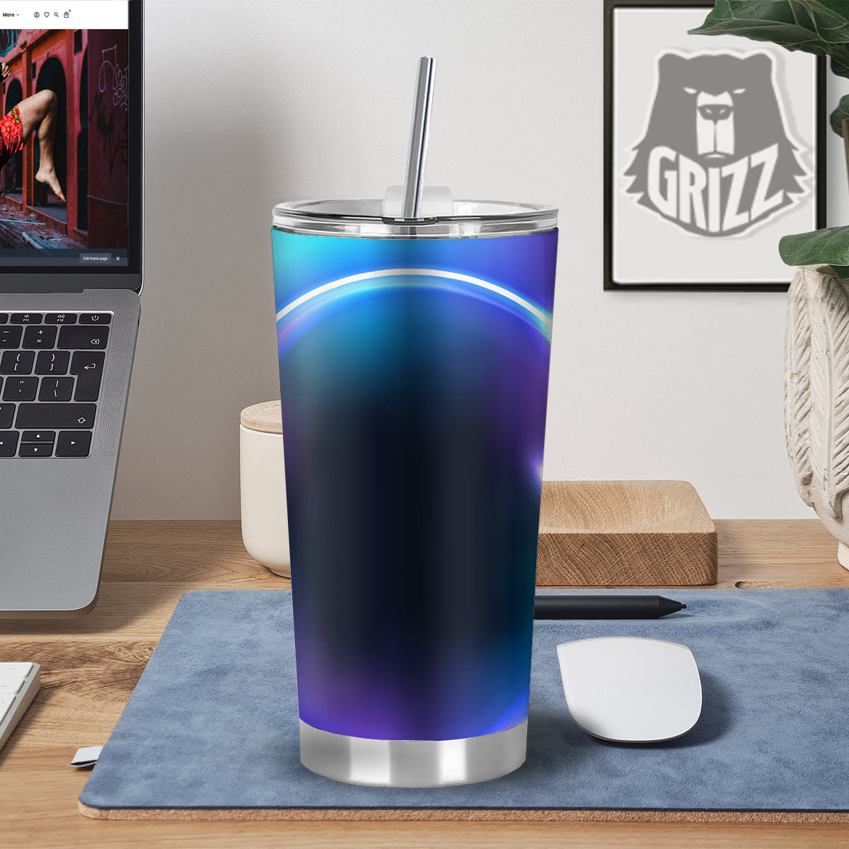 Bubble Rave Print Tumbler-grizzshop