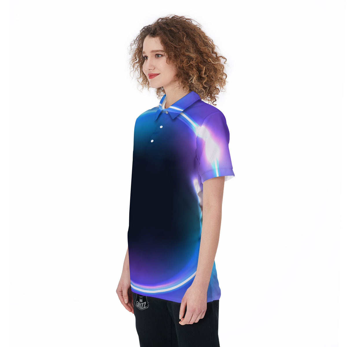 Bubble Rave Print Women's Golf Shirts-grizzshop