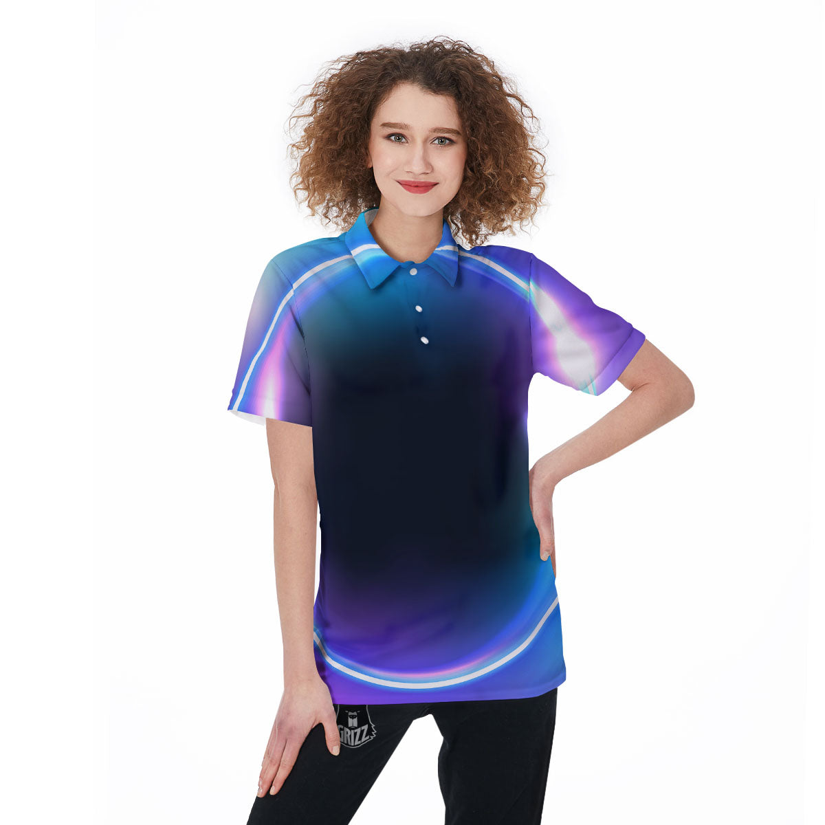 Bubble Rave Print Women's Golf Shirts-grizzshop