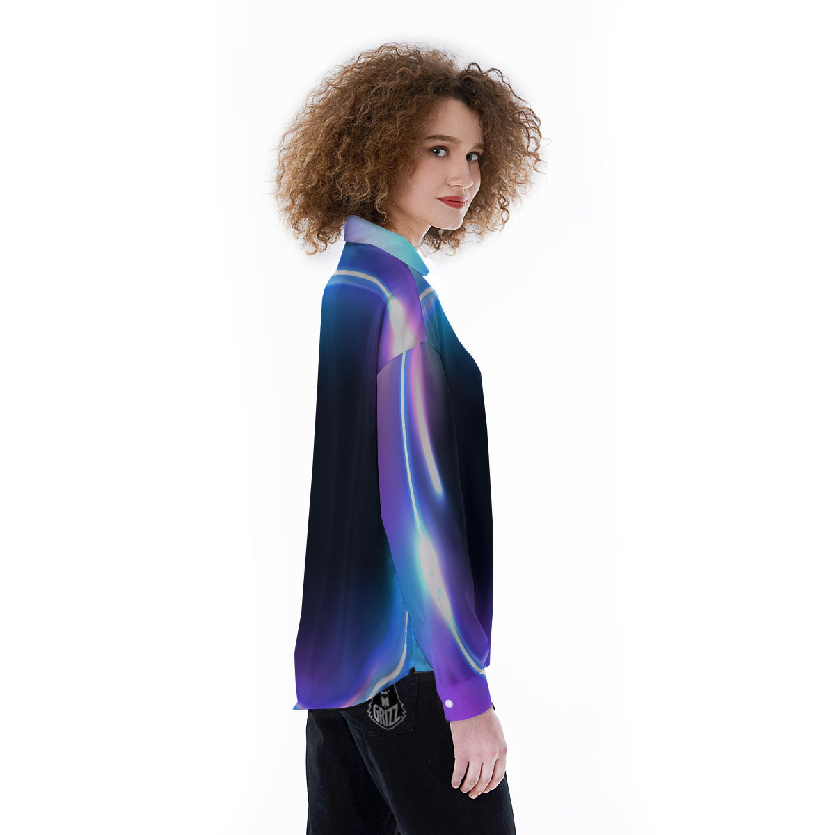 Bubble Rave Print Women's Long Sleeve Shirts-grizzshop