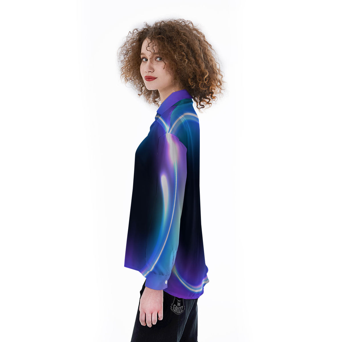 Bubble Rave Print Women's Long Sleeve Shirts-grizzshop