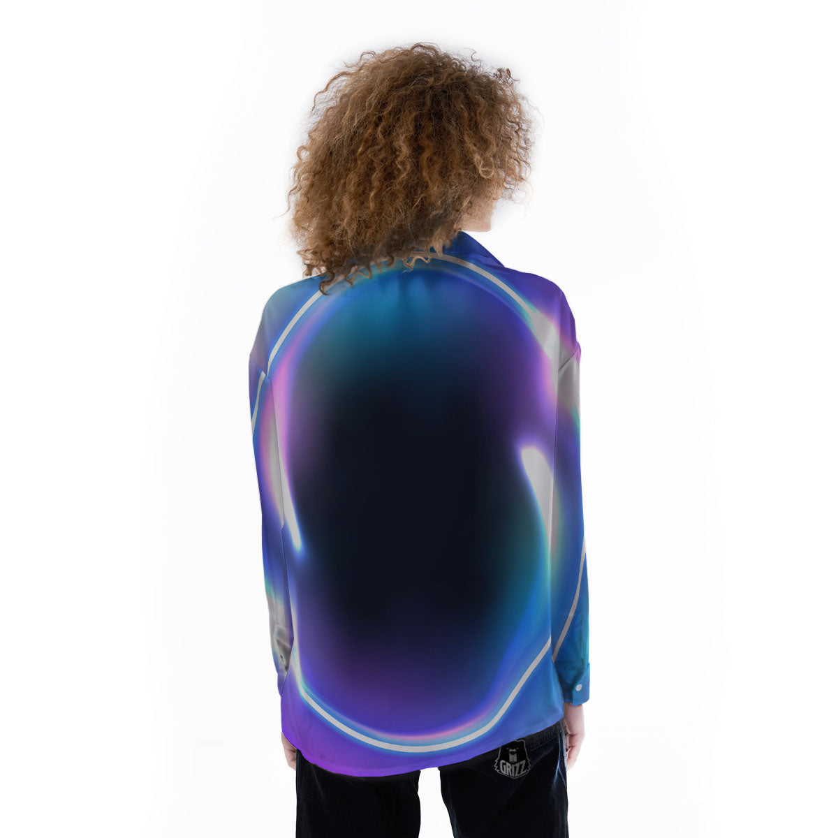 Bubble Rave Print Women's Long Sleeve Shirts-grizzshop