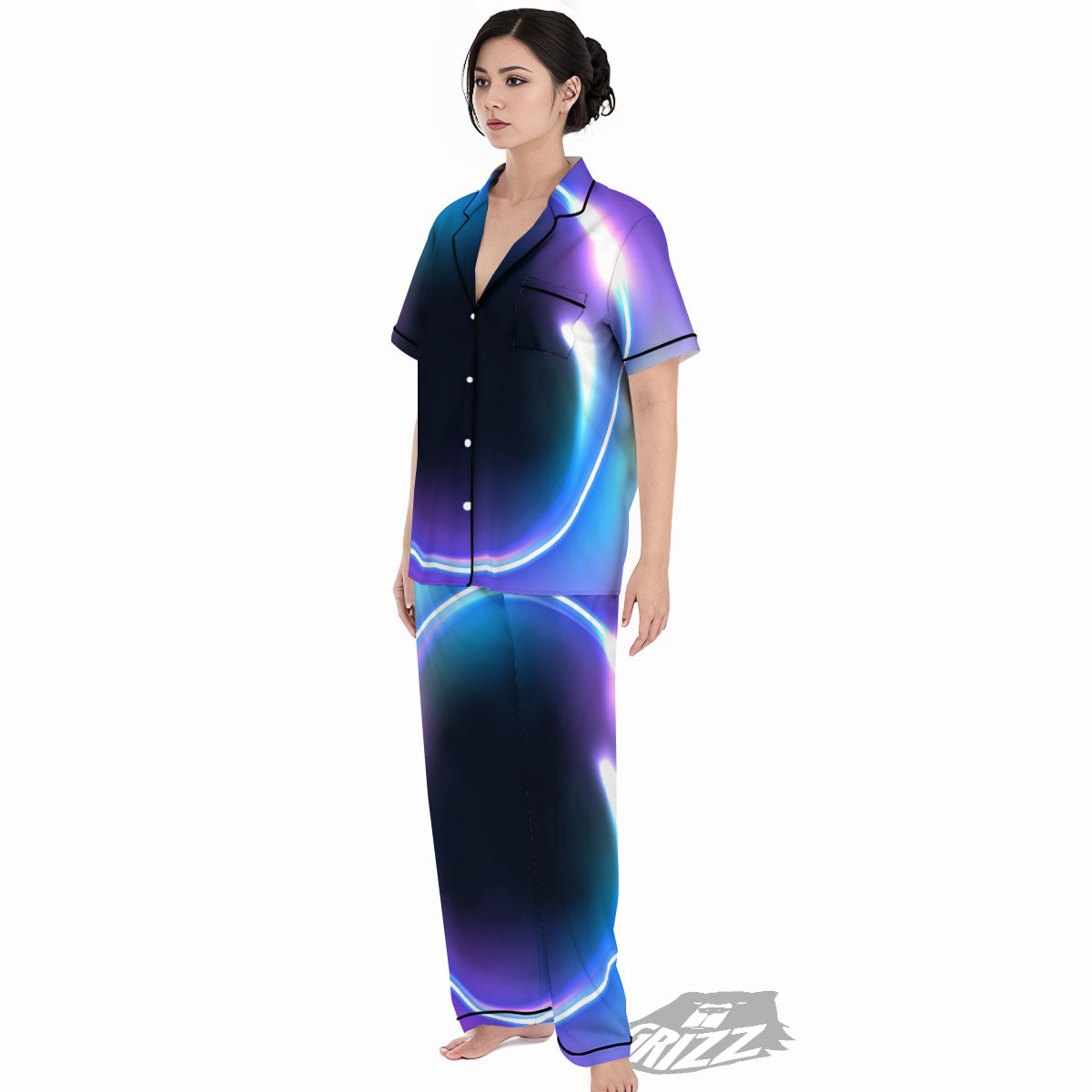Bubble Rave Print Women's Pajamas Set-grizzshop