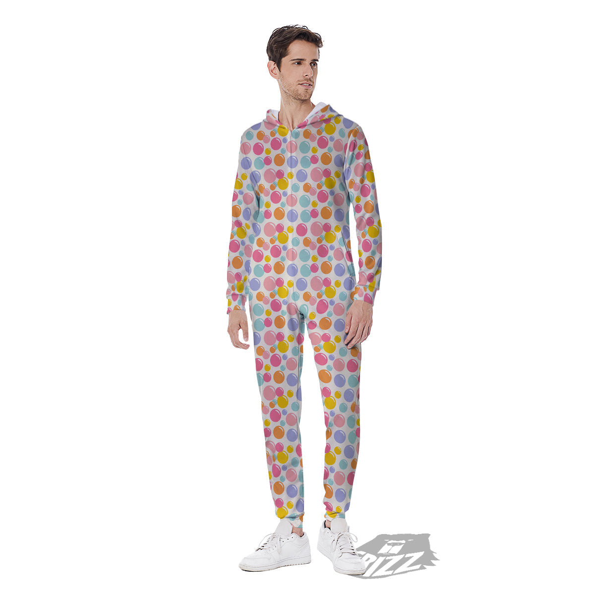 Bubble Soap Colorful Print Men's Jumpsuit-grizzshop
