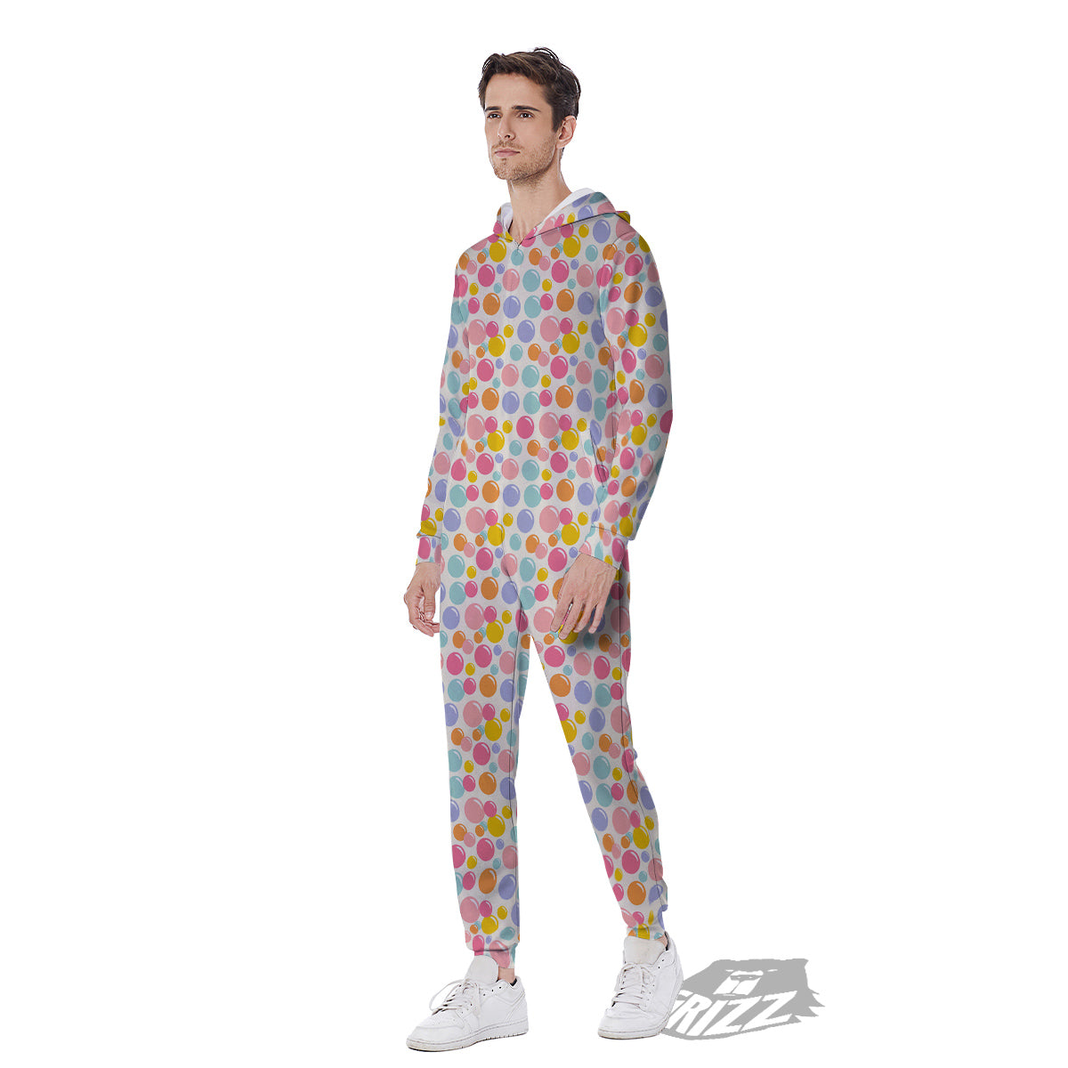 Bubble Soap Colorful Print Men's Jumpsuit-grizzshop