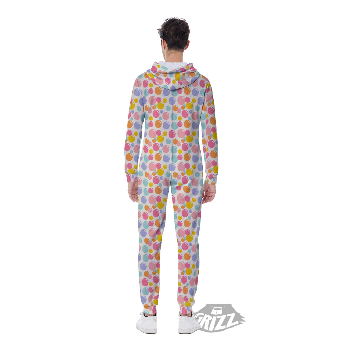 Bubble Soap Colorful Print Men's Jumpsuit-grizzshop