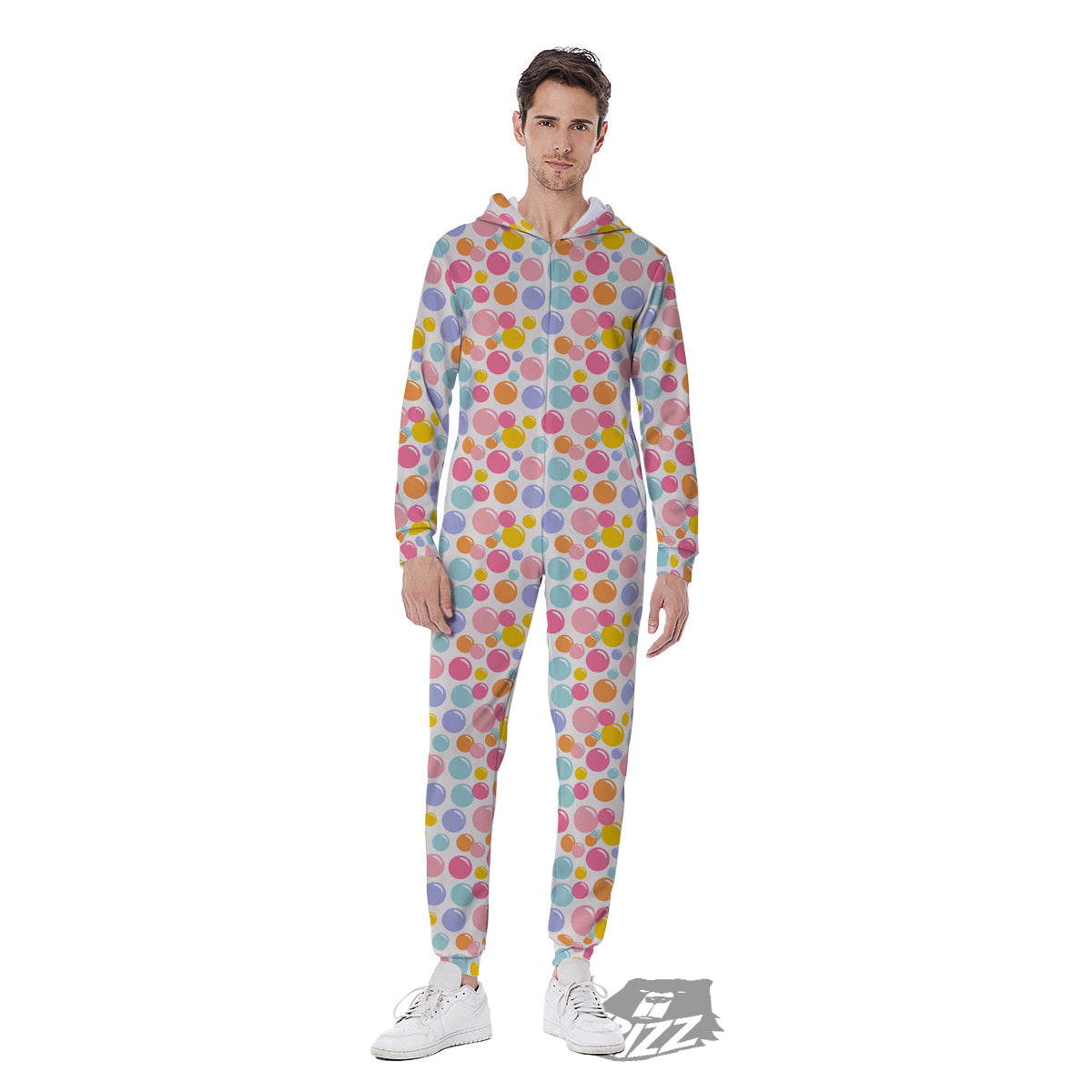 Bubble Soap Colorful Print Men's Jumpsuit-grizzshop