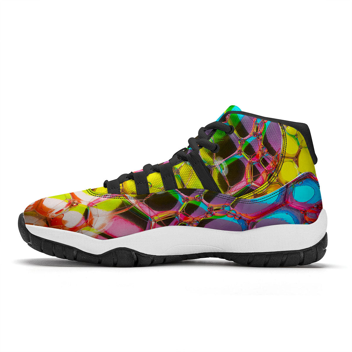 Bubble Soap Psychedelic Print Black Bball Shoes-grizzshop