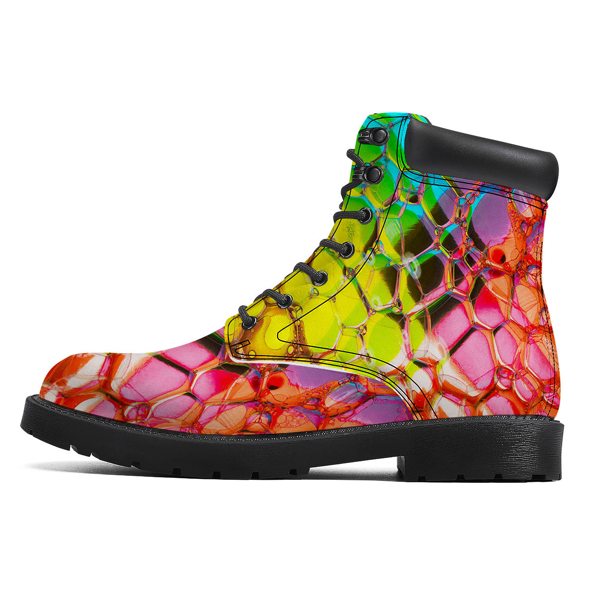 Bubble Soap Psychedelic Print Boots-grizzshop