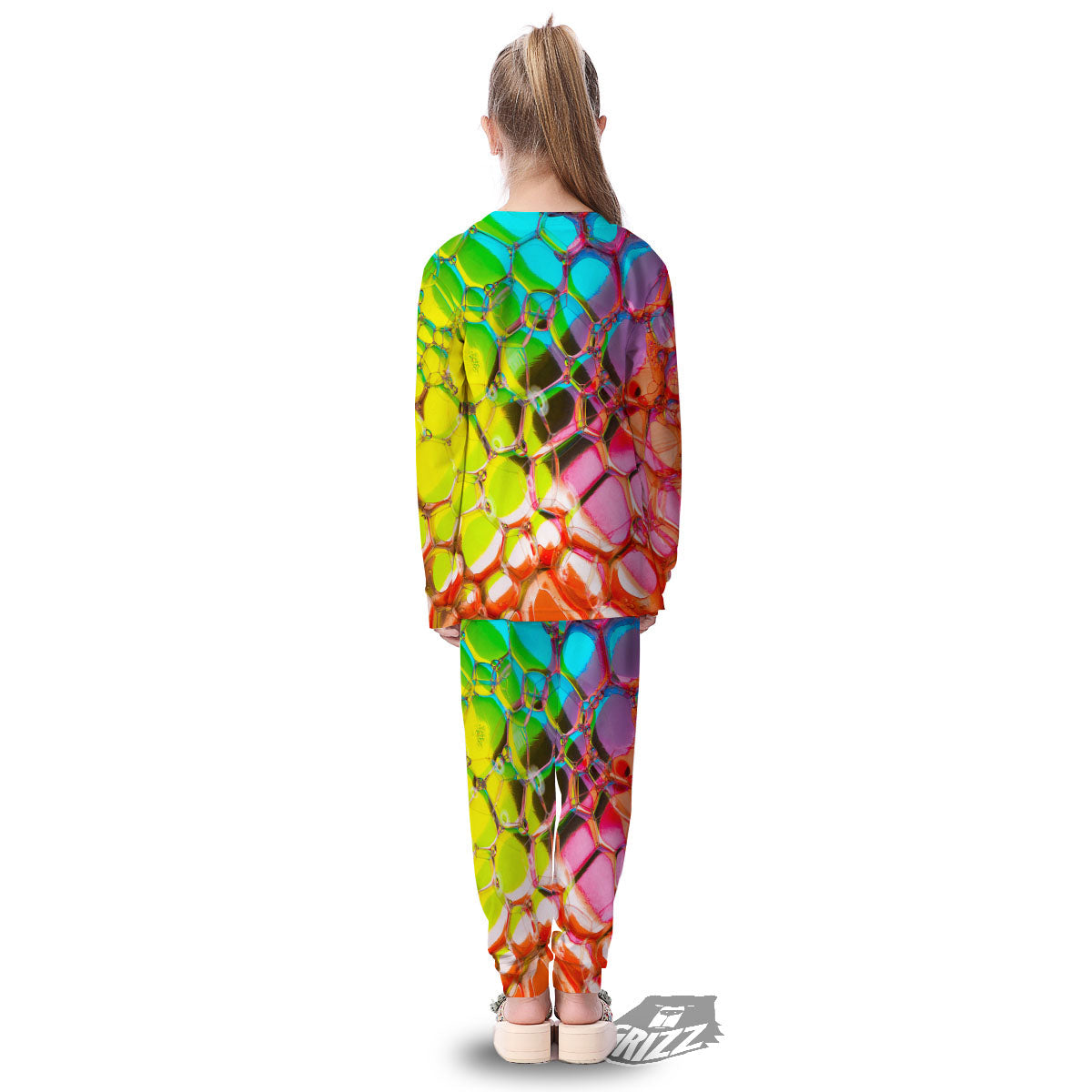 Bubble Soap Psychedelic Print Kid's Pajamas-grizzshop