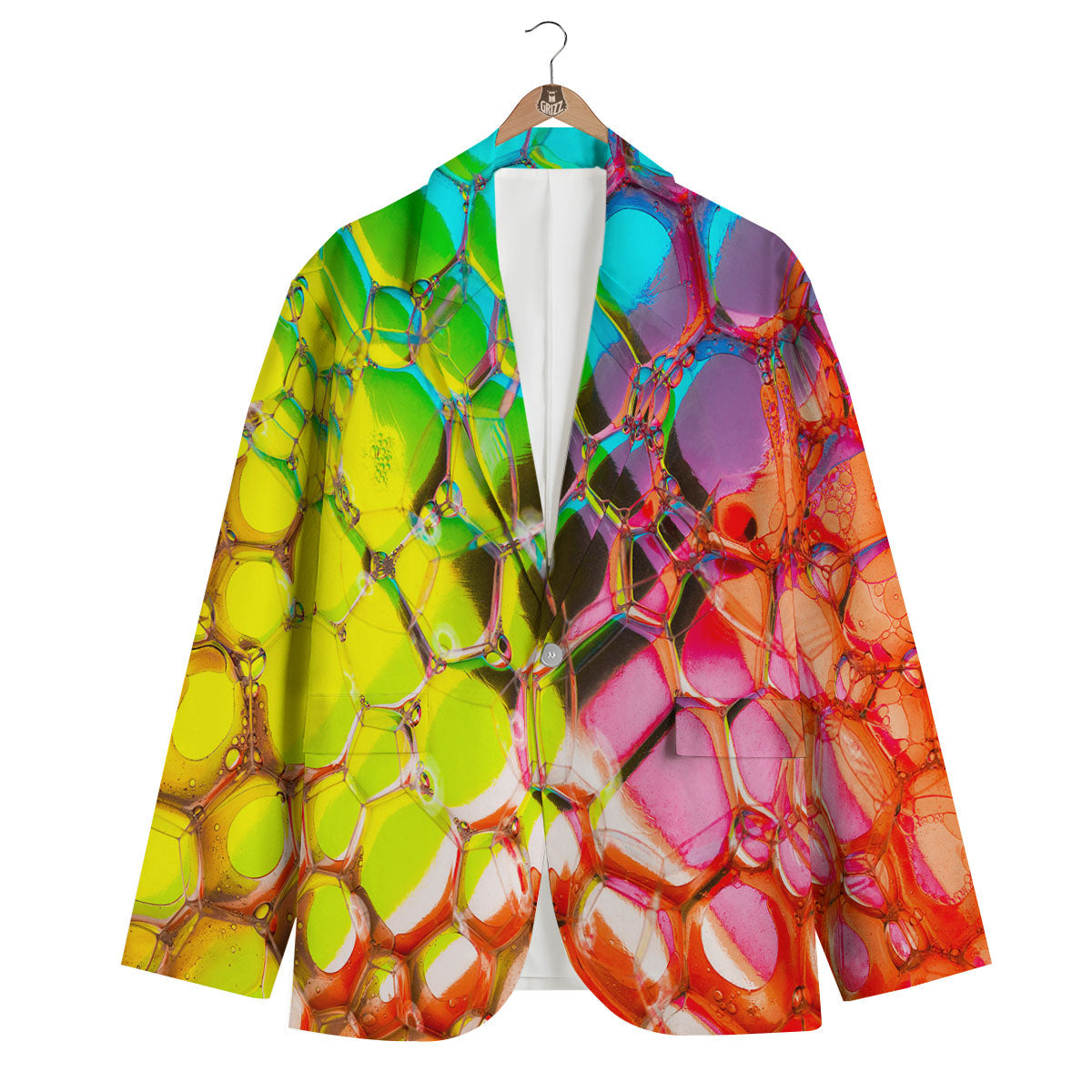 Bubble Soap Psychedelic Print Men's Blazer-grizzshop