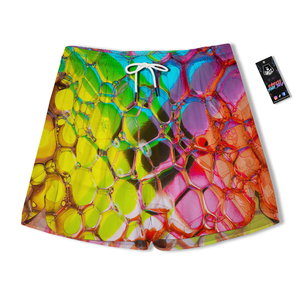 Bubble Soap Psychedelic Print Men's Running Shorts-grizzshop