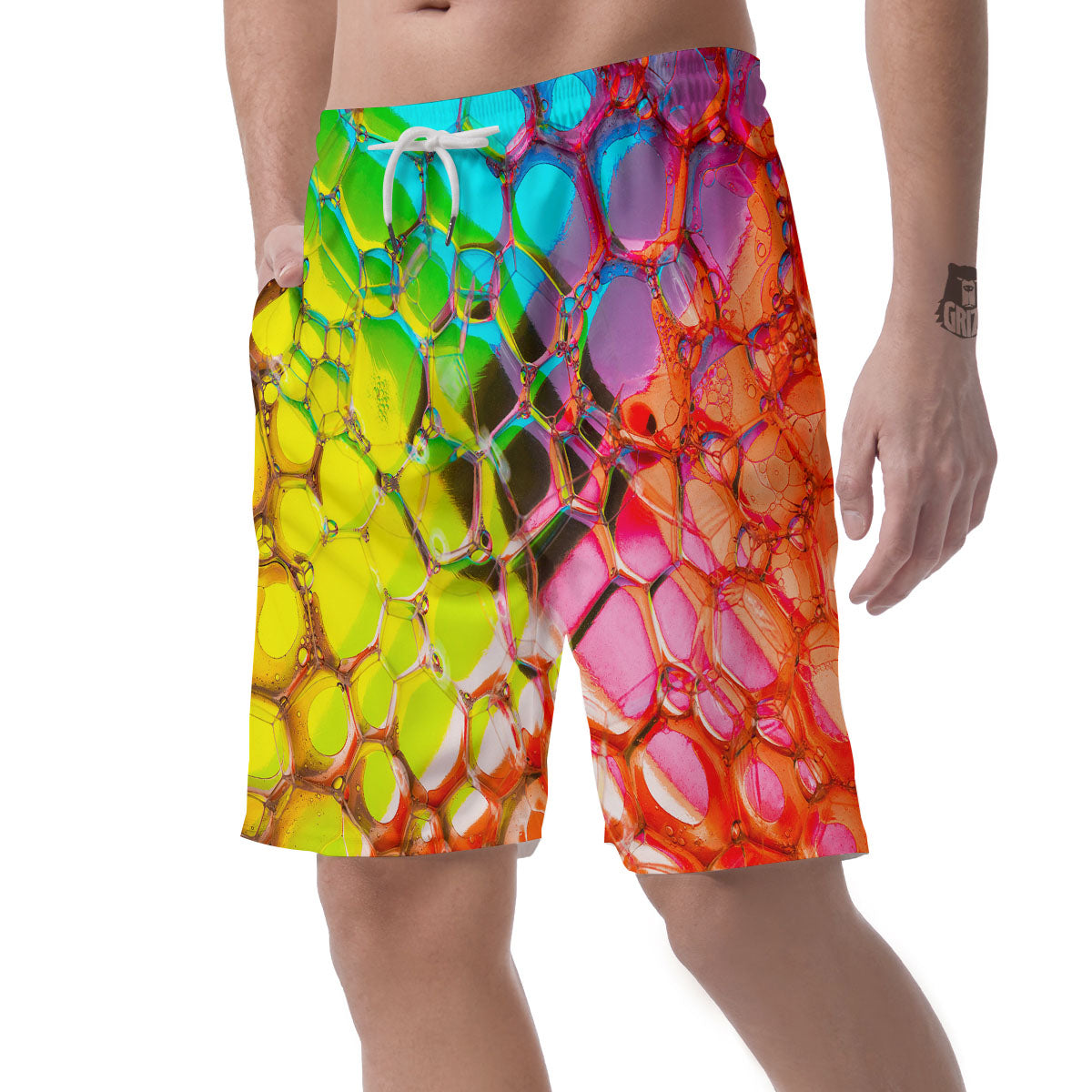 Bubble Soap Psychedelic Print Men's Shorts-grizzshop
