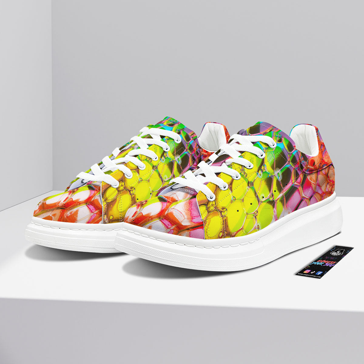 Bubble Soap Psychedelic Print Platform Shoes-grizzshop