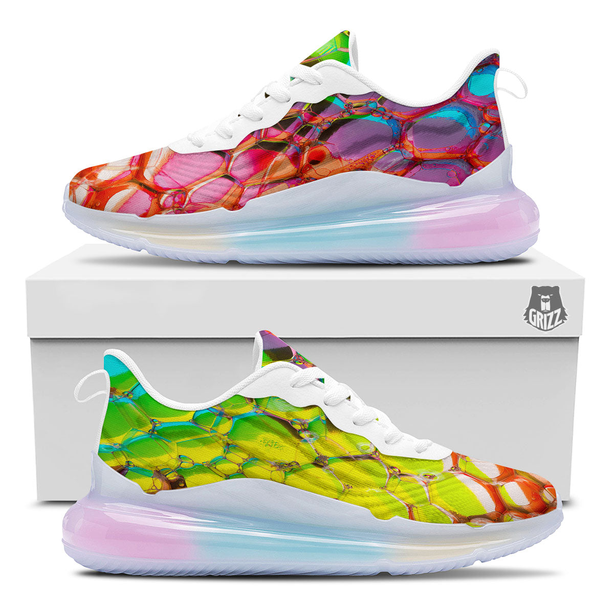 Bubble Soap Psychedelic Print Running Sneakers-grizzshop