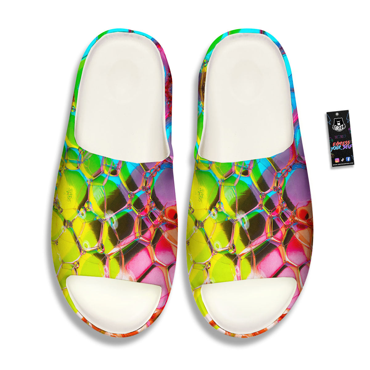 Bubble Soap Psychedelic Print Sandals-grizzshop