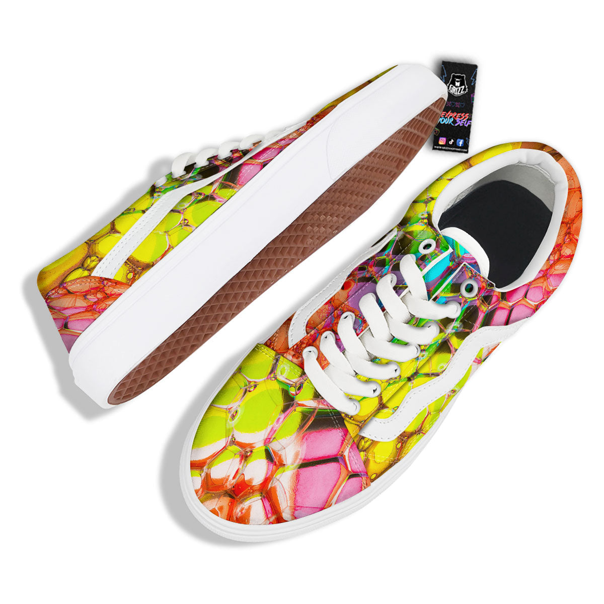 Bubble Soap Psychedelic Print Skate Shoes-grizzshop