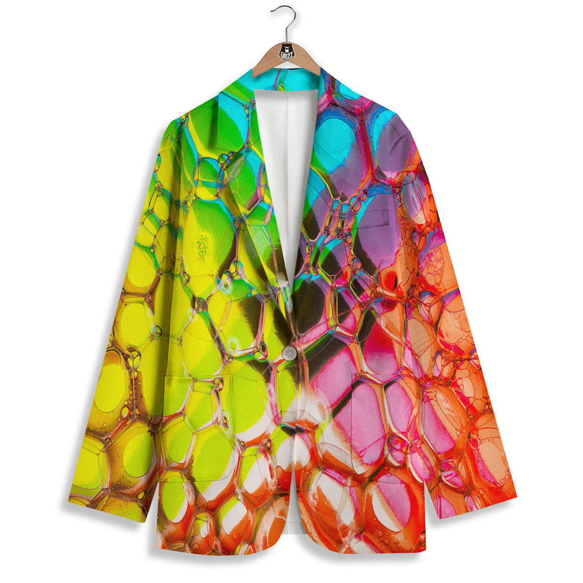 Bubble Soap Psychedelic Print Women's Blazer-grizzshop