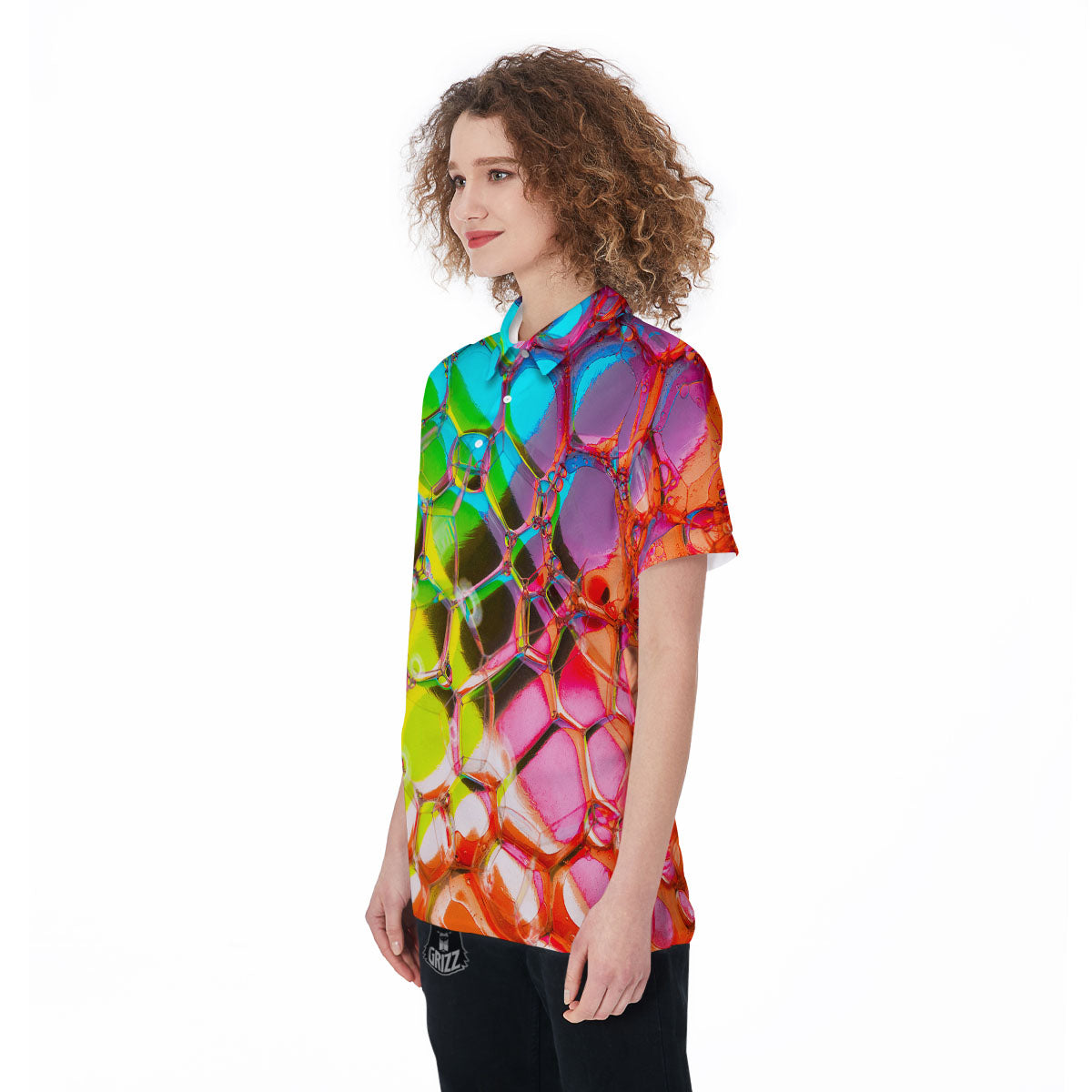 Bubble Soap Psychedelic Print Women's Golf Shirts-grizzshop