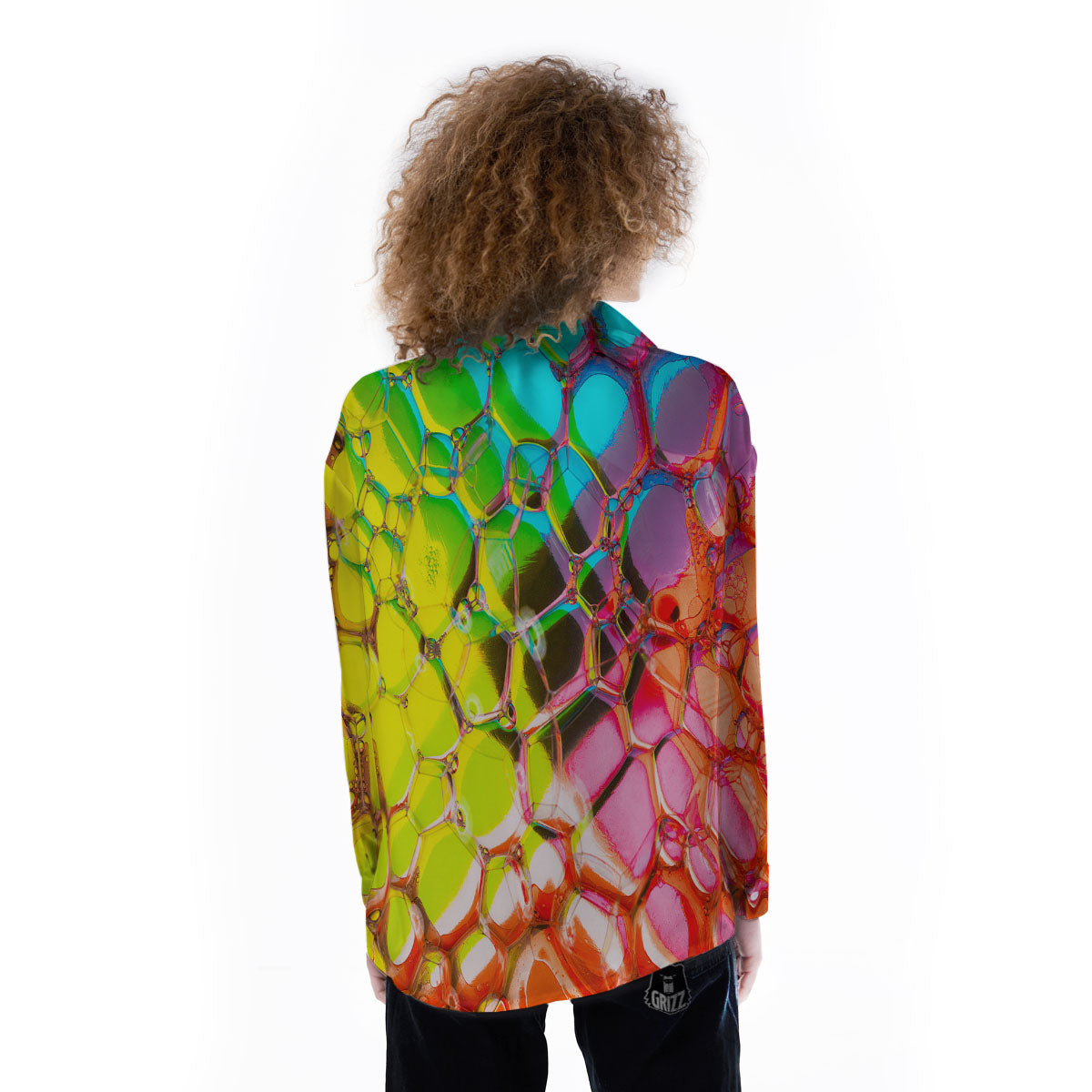 Bubble Soap Psychedelic Print Women's Long Sleeve Shirts-grizzshop