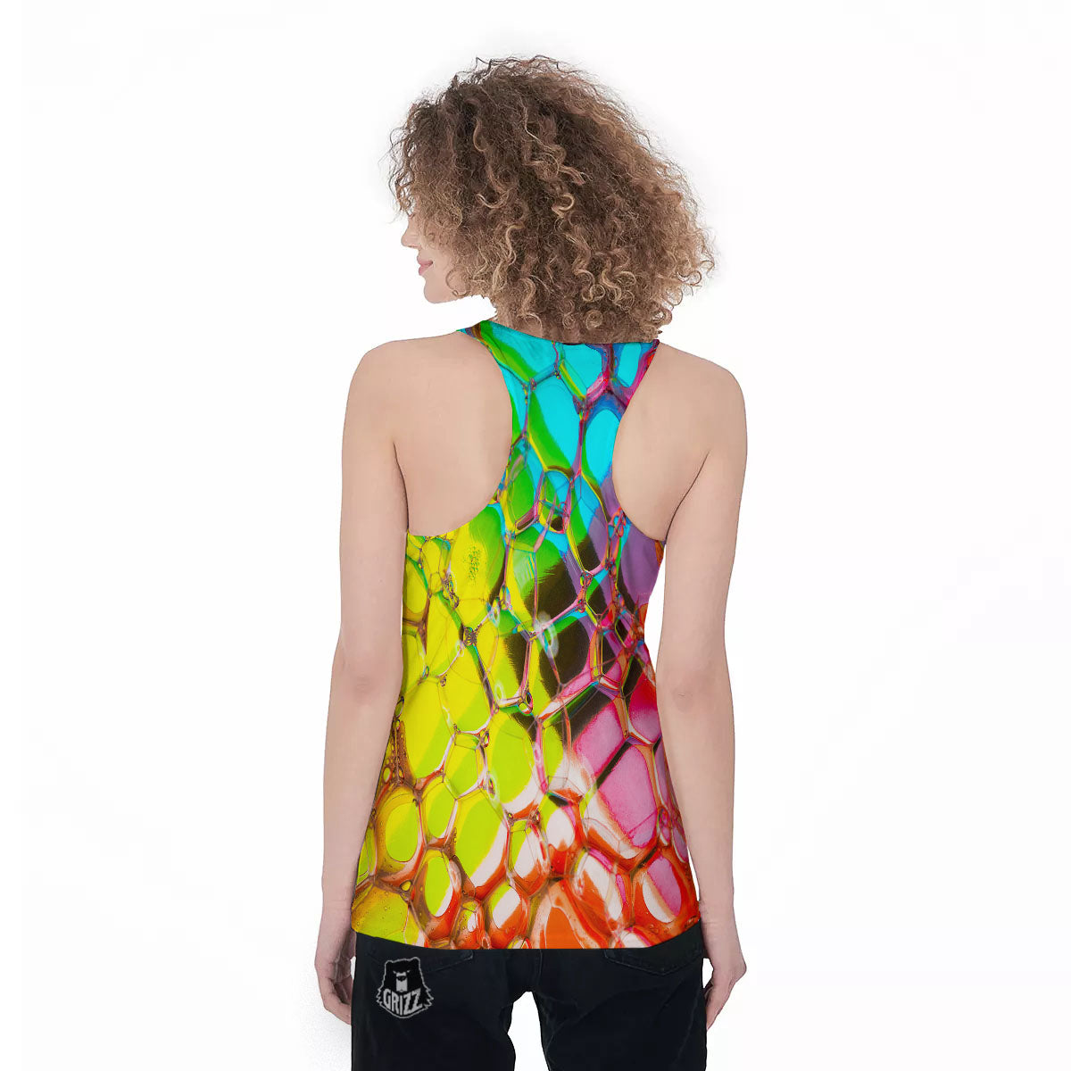 Bubble Soap Psychedelic Print Women's Racerback Tank Top-grizzshop