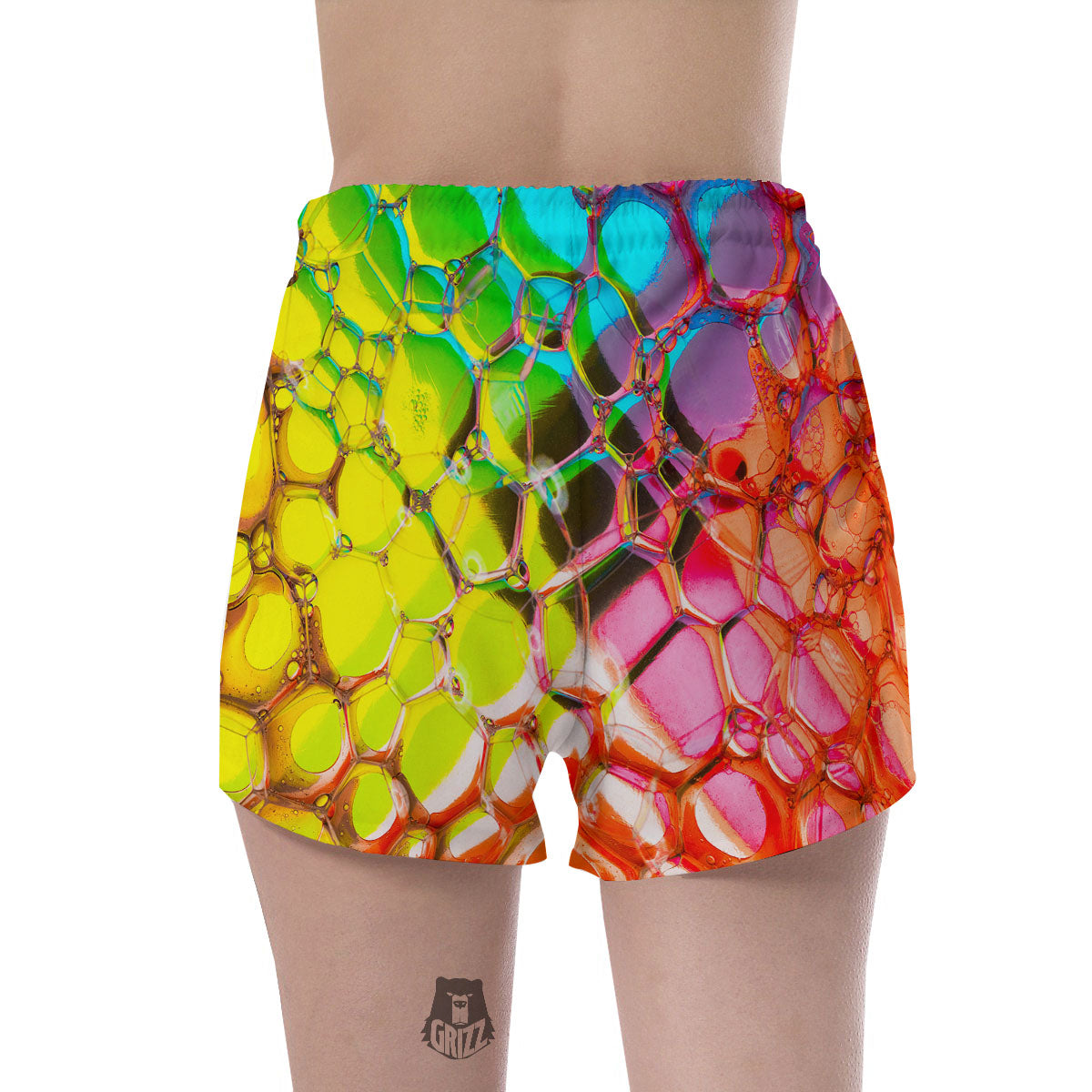 Bubble Soap Psychedelic Print Women's Shorts-grizzshop